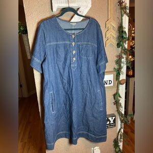 J. Jill  Denim Women’s Denim Short Sleeve Dress Size XL